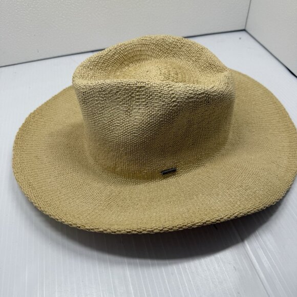 Brixton Cohen Cowboy Straw Hat Natural Wide Brim Sun Western Boho Size L 7 1/2 - Picture 2 of 8